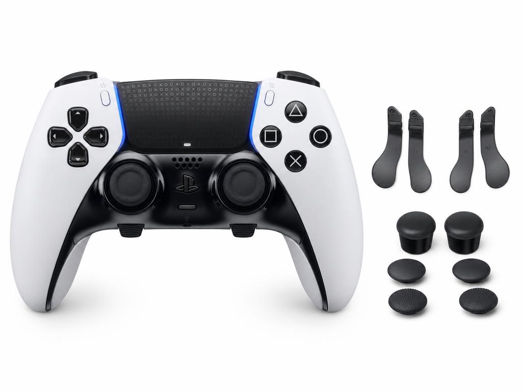 PlayStation 5 DualSense Edge wireless controller with swappable stick caps and back paddles